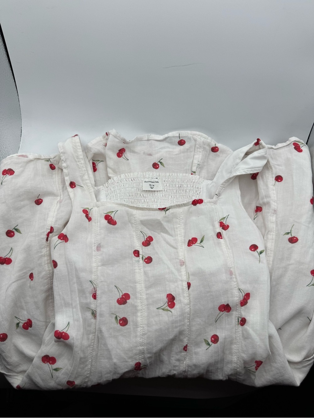 abercrombie kids White Top with Red Cherry Print